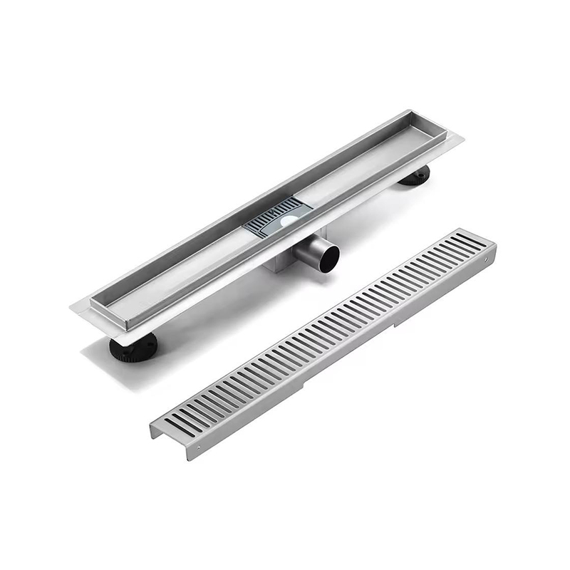 Desagüe lineal de ducha de acero inoxidable 304 de 20 pulgadas con rejilla de brida, colador de drenaje de piso lateral antiolor para bañera, baño de Hotel