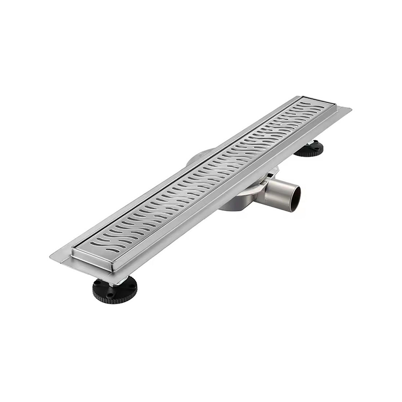 Desagüe de ducha lineal de acero inoxidable 304 moderno de 20 pulgadas, colador de filtro de pelo con brida de drenaje de suelo de 360 ​​grados para bañera y hoteles